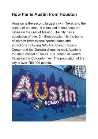 Houston is the second largest city in Texas and the capital of the state