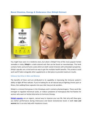 Boost Stamina, Energy & Endurance Use Shilajit Extract