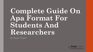 Complete Guide On Apa Format For Students And