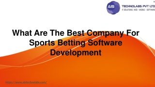 What Are The Best Company For Sports Betting Software Development