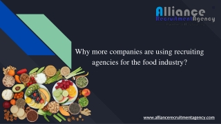 Why more companies are using recruiting agencies for the food industry?
