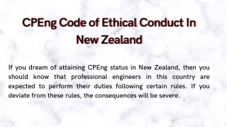 CPEng Code of Ethical Conduct In New Zealand