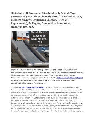 Global Aircraft Evacuation Slide Market, 2027