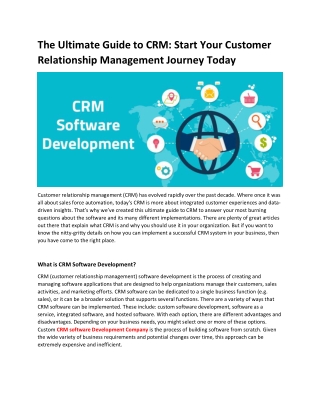 The Ultimate Guide to CRM Start Your Customer Relationship Management Journey Today