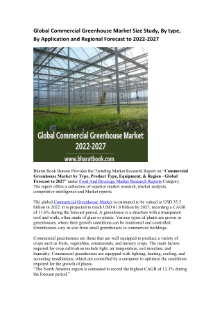 Global Commercial Greenhouse Market Research Report 2022-2027