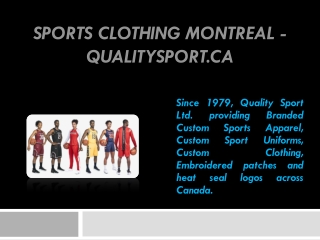 Sports Clothing Montreal - qualitysport.ca