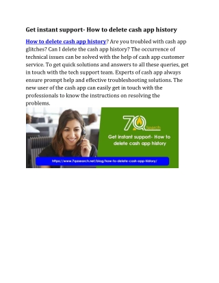 Get instant support- How to delete cash app history