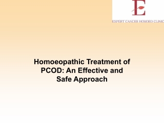 Homoeopathic Treatment of PCOD An Effective and Safe Approach