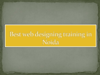 Best web designing training in Noida
