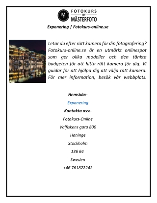 Exponering Fotokurs-online.se