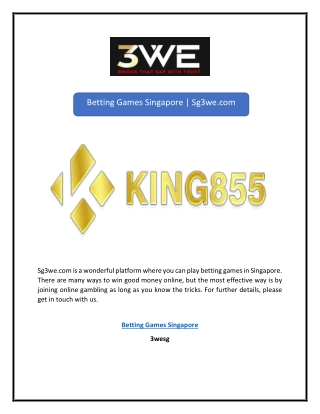 Betting Games Singapore  Sg3we