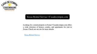 Sosua Rental Service | Casadecompai.com