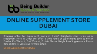 Online Supplement Store Dubai | Beingbuilder.com