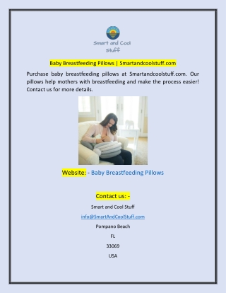 Baby Breastfeeding Pillows  Smartandcoolstuffcom