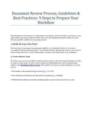 Document Review Process, Guidelines & Best Practices: 9 Steps to Prepare