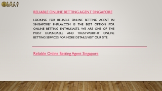 Reliable Online Betting Agent Singapore 8nplay.com