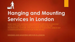 Hanging and Mounting Services in London | Codeexmaintenance.com
