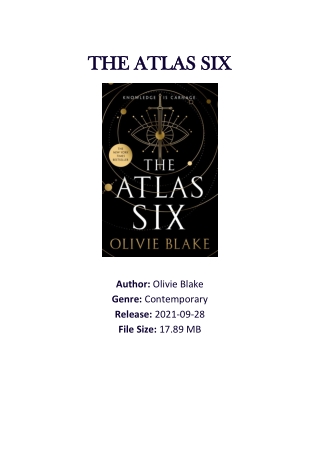 [PDF] Free Download The Atlas Six by Olivie Blake
