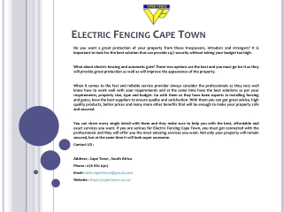 Electric Fencing Cape Town