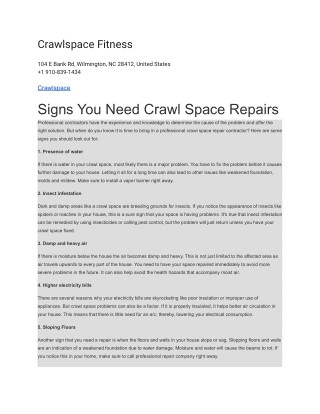 Crawlspace Fitness