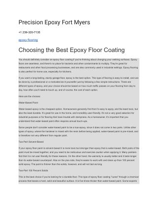 Precision Epoxy Fort Myers