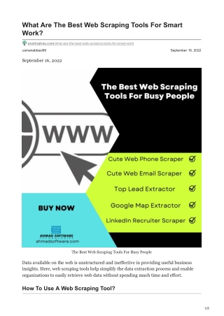 1What Are The Best Web Scraping Tools For Smart Work