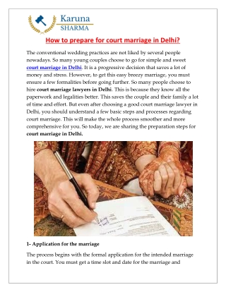 How to prepare for court marriage in Delhi