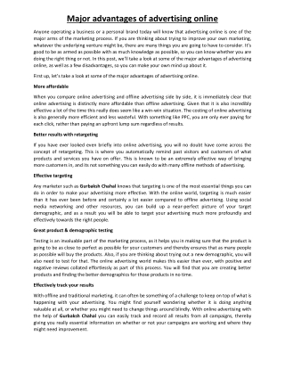 Gurbaksh Chahal's Top Advantages of Online Advertising