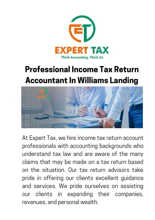 Professional income tax return accountant in Williams Landing