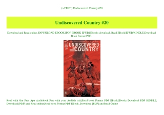 (P.D.F. FILE) Undiscovered Country #20 (DOWNLOAD E.B.O.O.K.^)