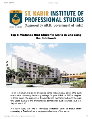 Top 8 Mistakes that Students Make in Choosing the B-Schools