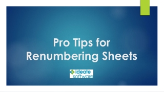 Pro Tips for Renumbering Sheets