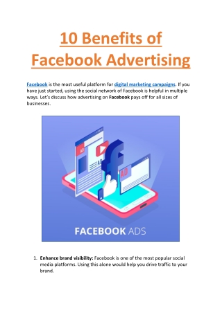 10 Benefits of Facebook Advertising