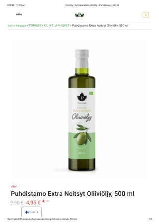 Puhdistamo Extra Virgin Olive Oil | W2W