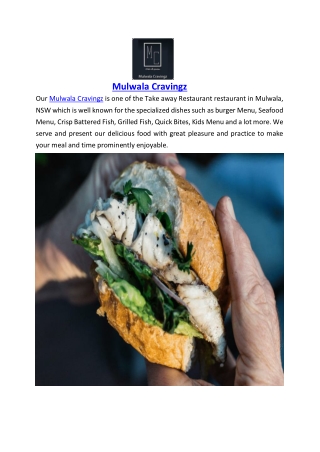 5% off - Mulwala Cravingz Takeaway Restaurant Menu, NSW