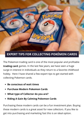 EXPERT TIPS FOR COLLECTING POKÉMON CARDS