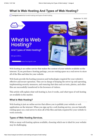 What Is Web Hosting And Types of Web Hosting?