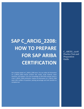 SAP C_ARCIG_2208: How to Prepare for SAP Ariba Certification?