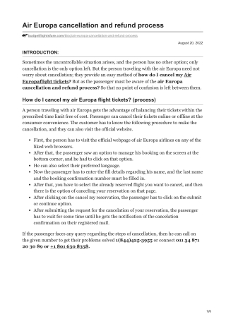 Air Europa cancellation and refund process