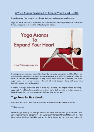 6 Yoga Asanas Explained to Expand Your Heart Health