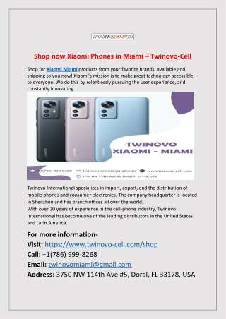 Shop now Xiaomi Phones in Miami – Twinovo-Cell