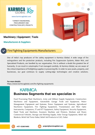 Fire Fighting Equipments Manufacturers