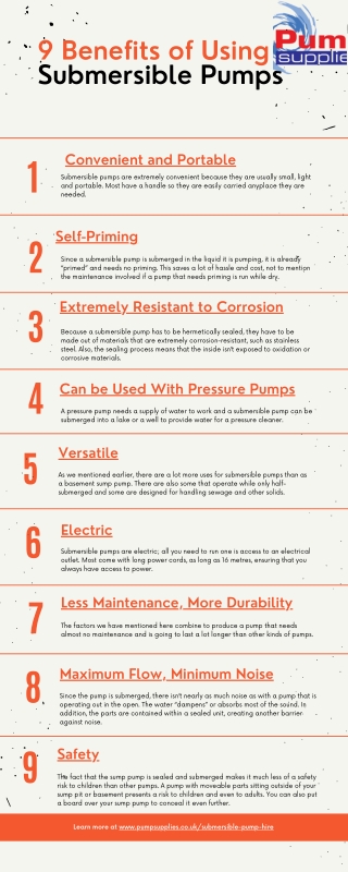9 Benefits of Using Submersible Pumps