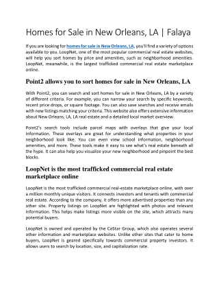 Homes for Sale in New Orleans, LA | Falaya