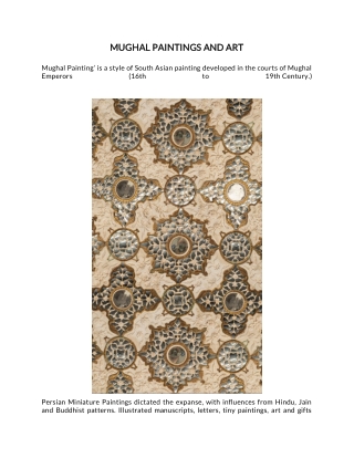 MUGHAL PAINTINGS AND ART