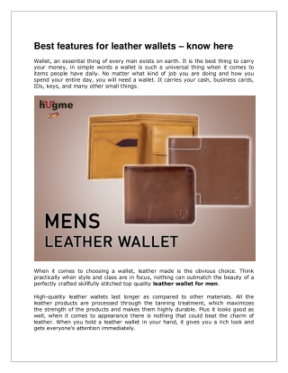 Mens Leather Wallet