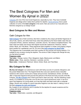The Best Colognes For Men and Women By Ajmal in 2022