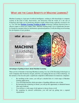 What are the Career Benefits of Machine Learning?