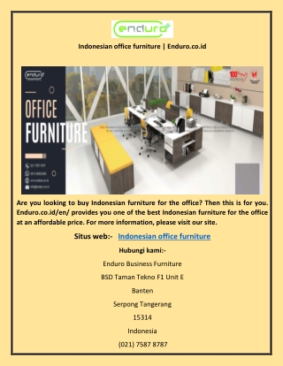 Indonesian office furniture | Enduro.co.id