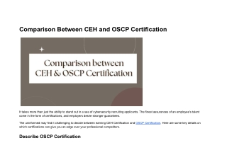 Comparison Between CEH and OSCP Certification